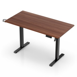 Artiss 140CM Motorised Standing Desk, Dual Motors, Walnut Finish, Height Adjustable with Digital Panel & Accessories