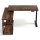 Artiss Electric Standing Desk L-Shaped 120cm, Rustic Brown, Adjustable Height, Motorized with Digital Control Panel