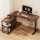 Artiss Electric Standing Desk L-Shaped 120cm, Rustic Brown, Adjustable Height, Motorized with Digital Control Panel