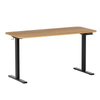 Artiss 140cm Electric Standing Desk, Oak Black - Adjustable Height, Dual-Motor, 4 Presets, 70kg Load, Easy Assembly
