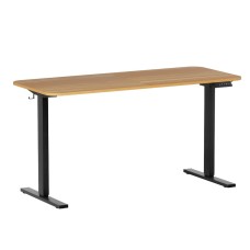 Artiss 140cm Electric Standing Desk, Oak Black - Adjustable Height, Dual-Motor, 4 Presets, 70kg Load, Easy Assembly
