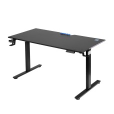Artiss Electric Standing Gaming Desk 140cm: Height Adjustable, RGB LED, Memory Control, MDF, Black/White Options