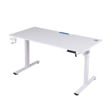 Artiss Electric Height Adjustable 140cm Gaming Desk with RGB LED, Memory Control, MDF Desktop, and Cable Management