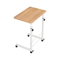 Artiss Adjustable Laptop Desk Table 60CM - Light Wood, Portable & Lightweight, Height Adjustable, 360° Rotating Stand