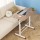 Artiss Adjustable Laptop Desk Table 80cm Light Wood, Mobile Wheeled Stand, Tilting MDF Top, Height Adjustable