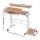 Artiss Adjustable 80CM Mobile Twin Laptop Desk, Light Wood, Dual Tabletops, Height & Tilt Adjust, Portable & Sturdy