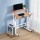 Artiss Adjustable 80CM Mobile Twin Laptop Desk, Light Wood, Dual Tabletops, Height & Tilt Adjust, Portable & Sturdy