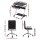 Artiss Computer Desk and Office Chair Set, Black, 15mm Thick Board, Sliding Keyboard Tray, PU Leather, 60x48x75cm