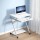 Artiss 60CM White Computer Desk with Sliding Keyboard Tray, Z-Shape Steel Frame, and 360° Castor Wheels