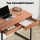Artiss Karl 100CM Walnut Computer Desk with Storage Drawers | Durable Melamine Finish & Steel Frame for Home Office