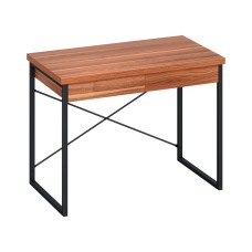 Artiss Karl 100CM Walnut Computer Desk with Storage Drawers | Durable Melamine Finish & Steel Frame for Home Office