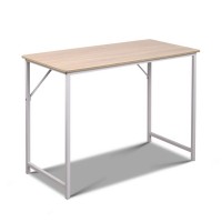 Artiss Computer Desk, Oak Particle Board, 100cm, White & Oak, Stylish Workstation, Easy Assembly, Compact Design