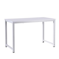 Artiss 120CM White Computer Desk: Sleek Home Office & Study Table with Metal Frame, Anti-Scratch Feet, Easy Assembly