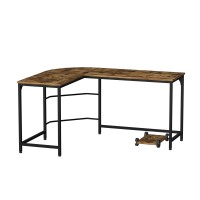 Artiss L-Shape Computer Desk with CPU Stand, Brown, 147CM - Space-Saving, Durable, Ideal for Home Office Setup