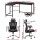 Artiss L-Shape Computer Desk and Ergonomic Mesh Office Chair Set, 147cm, Steel Frame, Adjustable, Black