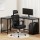 Artiss L-Shape Computer Desk and Ergonomic Mesh Office Chair Set, 147cm, Steel Frame, Adjustable, Black