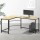 Artiss L-Shape Computer Desk with CPU Stand, Oak Finish, 147cm - Durable Particle Board & Steel, Space-Saving Design