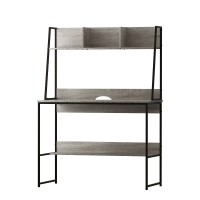 Artiss Computer Desk with Bookshelf Storage, 12mm Particle Board, 100CM, Grey - Sleek & Functional for Small Spaces