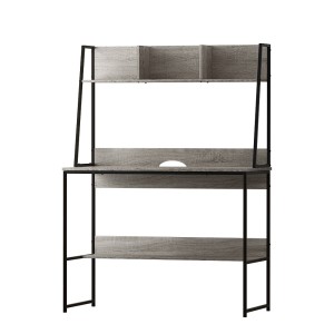 Artiss Computer Desk with Bookshelf Storage, 12mm Particle Board, 100CM, Grey - Sleek & Functional for Small Spaces