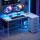 Artiss 140cm L-Shaped Gaming Desk with RGB LED, USB Type-C Power Station, Fabric Drawers, Melamine Top & Steel Frame