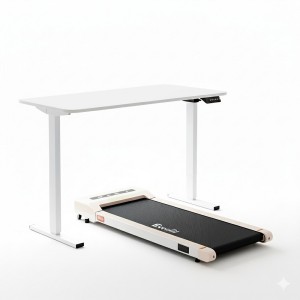 Artiss 2-in-1 Electric Treadmill & 140cm Adjustable Standing Desk, Bluetooth Control, Shock Absorption, Compact Design