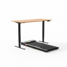 Artiss Electric Treadmill & 120cm Adjustable Standing Desk Combo - 1-10km/h Speed, Bluetooth, White/Natural Wood Finish