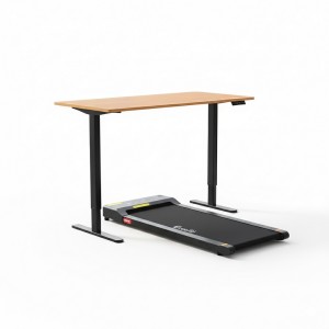 Artiss Electric Treadmill & 120cm Adjustable Standing Desk Combo - 1-10km/h Speed, Bluetooth, White/Natural Wood Finish