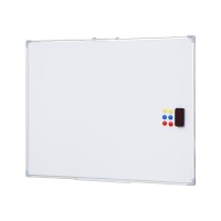Magnetic Whiteboard 90x120cm Double-Sided Steel Dry Erase Board with Wheels, Marker, Eraser, Magnets, Tray
