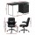 Artiss Black Computer Desk & Executive Office Chair Set – PU Leather, 3 Drawers, Adjustable, Modern Home Office