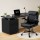 Artiss Black Computer Desk & Executive Office Chair Set – PU Leather, 3 Drawers, Adjustable, Modern Home Office