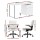 Artiss Computer Desk and Executive Office Chair Set White, 140cm, PU Leather, 3 Drawers, Height Adjustable, Study Home