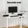 Artiss 120cm Electric Standing Desk with Motorised Height Adjustment, Storage Shelf Drawer, White, Particle Board