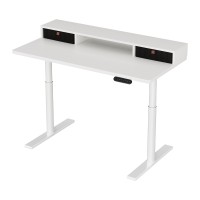 Artiss Electric Standing Desk 120cm White – Motorised Height Adjustable, Storage Rack Shelf, Drawers, Eco-Friendly