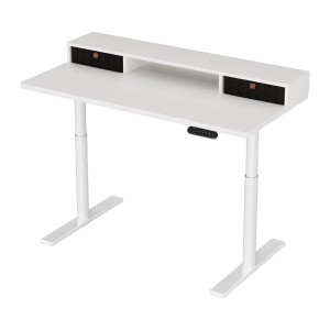Artiss Electric Standing Desk 120cm White – Motorised Height Adjustable, Storage Rack Shelf, Drawers, Eco-Friendly
