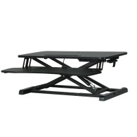 Artiss Standing Desk Riser, MDF & Metal, Black, 80CM, Height Adjustable, 2-Tier Design, Ergonomic Workspace