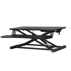 Artiss Standing Desk Riser, MDF & Metal, Black, 80CM, Height Adjustable, 2-Tier Design, Ergonomic Workspace