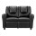 Keezi Kids Recliner Chair - Black PU Leather Sofa with Cup Holder, Adjustable Footrest, Solid Pinewood Frame, 95cm