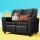 Keezi Kids Recliner Chair - Black PU Leather Sofa with Cup Holder, Adjustable Footrest, Solid Pinewood Frame, 95cm
