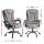 Artiss Executive Office Chair 4-Point Massage Recliner, Ergonomic Adjustable Linen Seat, 135° Recline, Grey, 150kg