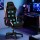 Artiss Gaming Office Chair Black - 12 RGB LED, 8-Point Massage, Recline 135°, PU Leather, Footrest, 150kg Capacity