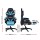 Artiss Gaming Office Chair with 8-Point Massage, RGB LED, PU Leather, Footrest, 135° Recline, 150kg Capacity, Cyan