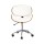 Artiss Wooden Office Chair White PU Leather Seat, Brown Frame, 360° Swivel, Height Adjustable, Retro Modern Design