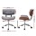 Artiss Wooden Office Chair, Wood/Fabric, Grey/Brown, 77-87cm, Stylish Rotatable Seat, Adjustable, TUV-Certified