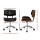 Artiss Wooden Office Chair with PU Leather Seat, Swivel, Height Adjustable, Black/Brown, 77-87cm, 3-Year Warranty