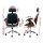 Artiss Wooden Office Chair, PU Leather Seat, Black, Adjustable, 360° Swivel, High Back, Chrome Base, Home Office