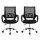 Artiss 2x Mid-Back Mesh Office Chair, Black - Breathable, Lumbar Support, 360° Swivel, Adjustable Height, Chrome Base