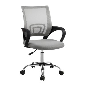 Artiss Mesh Office Chair, Mid-Back, Breathable Mesh, Grey - Ergonomic, Adjustable Height, 360° Swivel, Lumbar Support