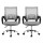 Artiss 2x Cody Grey Mesh Office Chair - Mid Back, Lumbar Support, 360° Swivel, Chrome Base, Height Adjustable