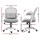 Artiss Galene 2x Grey Mesh Office Chair - Mid Back, Adjustable Height, Flip-Up Armrests, 360° Swivel, Breathable Comfort