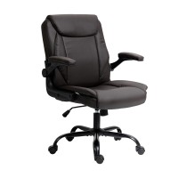Artiss Executive Office Chair, PU Leather, Mid Back, Brown, 67x65x95-103cm, Ergonomic, Adjustable, High Comfort